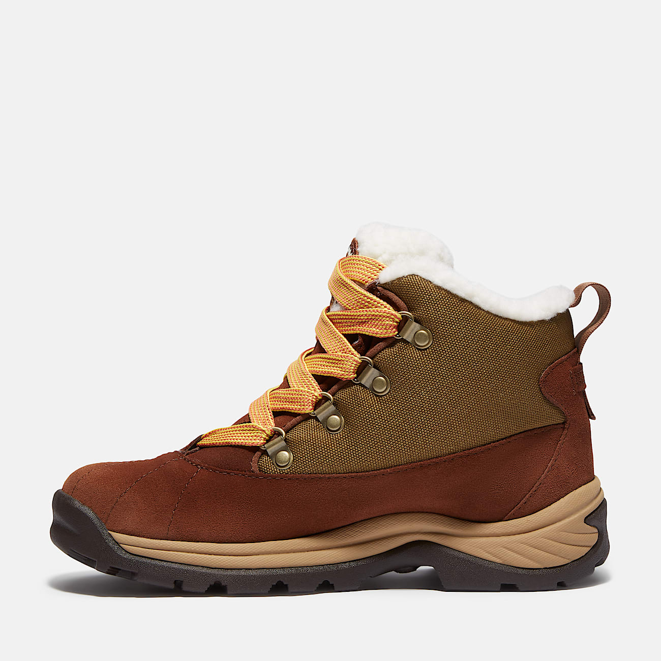 TIMBERLAND WOMEN'S 9 WHITE LEDGE MID LACE WATERPROOF SNOW BOOT BROWN NIB