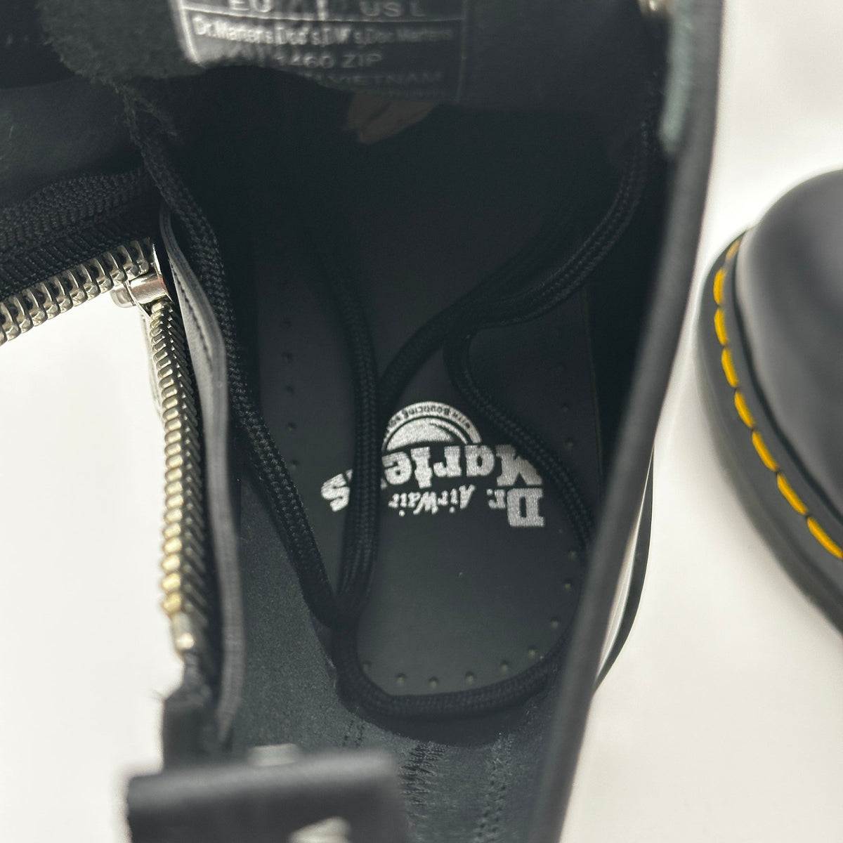 Dr. Doc Martens 1460 Zip Smooth Leather Lace-up Boots Black Size 8 Men’s New