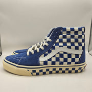VANS MEN'S 9 SK8-HI CHECKERBOARD SIDEWALL CLASSIC BLUE SKATEBOARD NWOB
