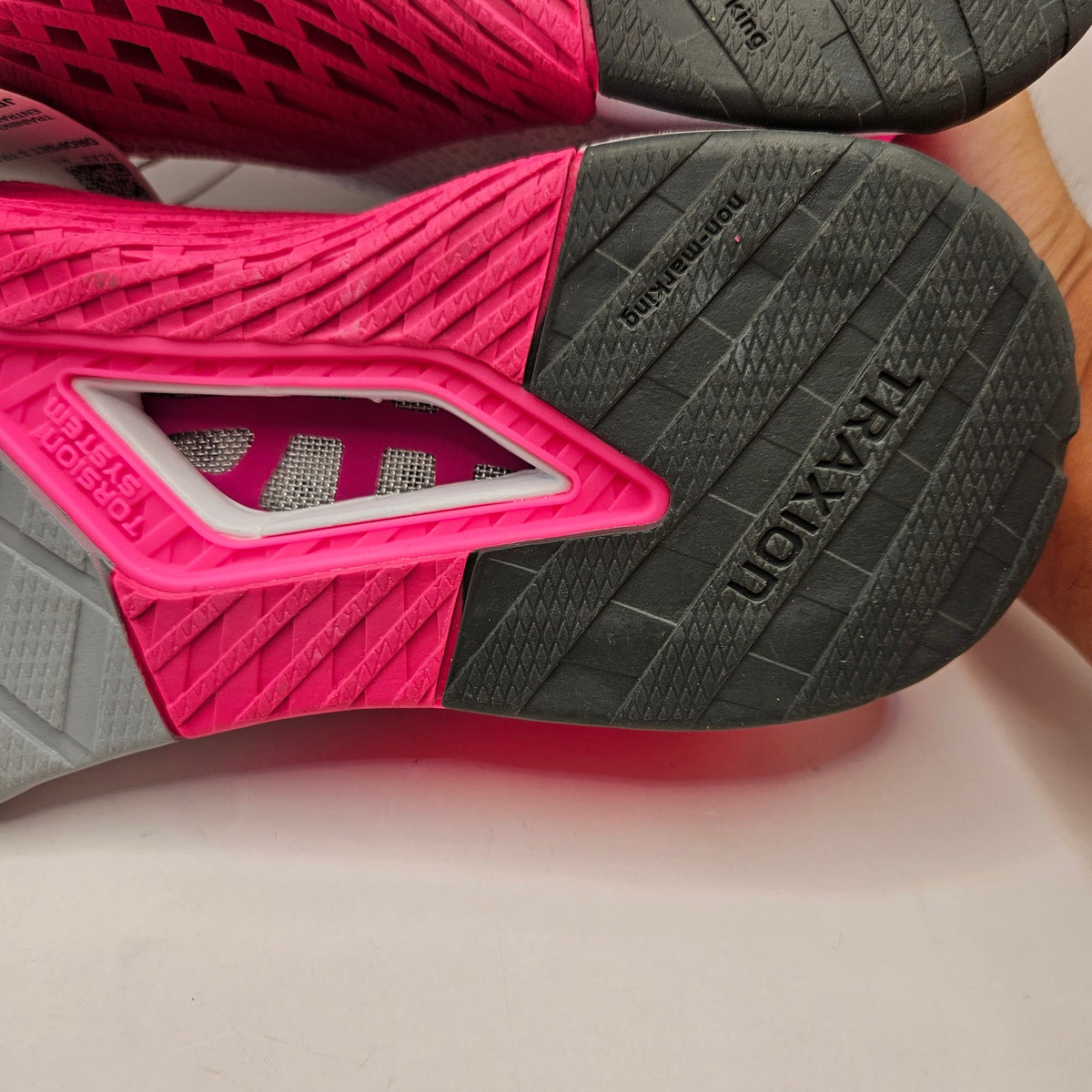 ADIDAS WOMEN'S 9 DROPSET 3 TRAINING SHOES GREY SHOCK PINK JR1674