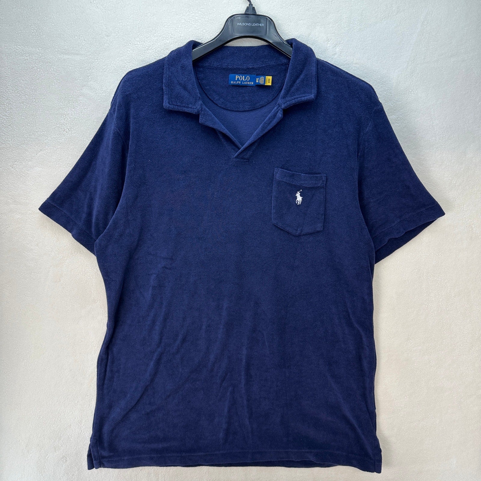 POLO RALPH LAUREN Men's XLT Navy Pocket Polo Terry Toweling