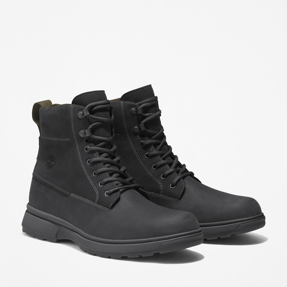 TIMBERLAND MEN'S 13 ATWELLS AVE ANKLE BOOT JET BLACK NUBUCK NIB