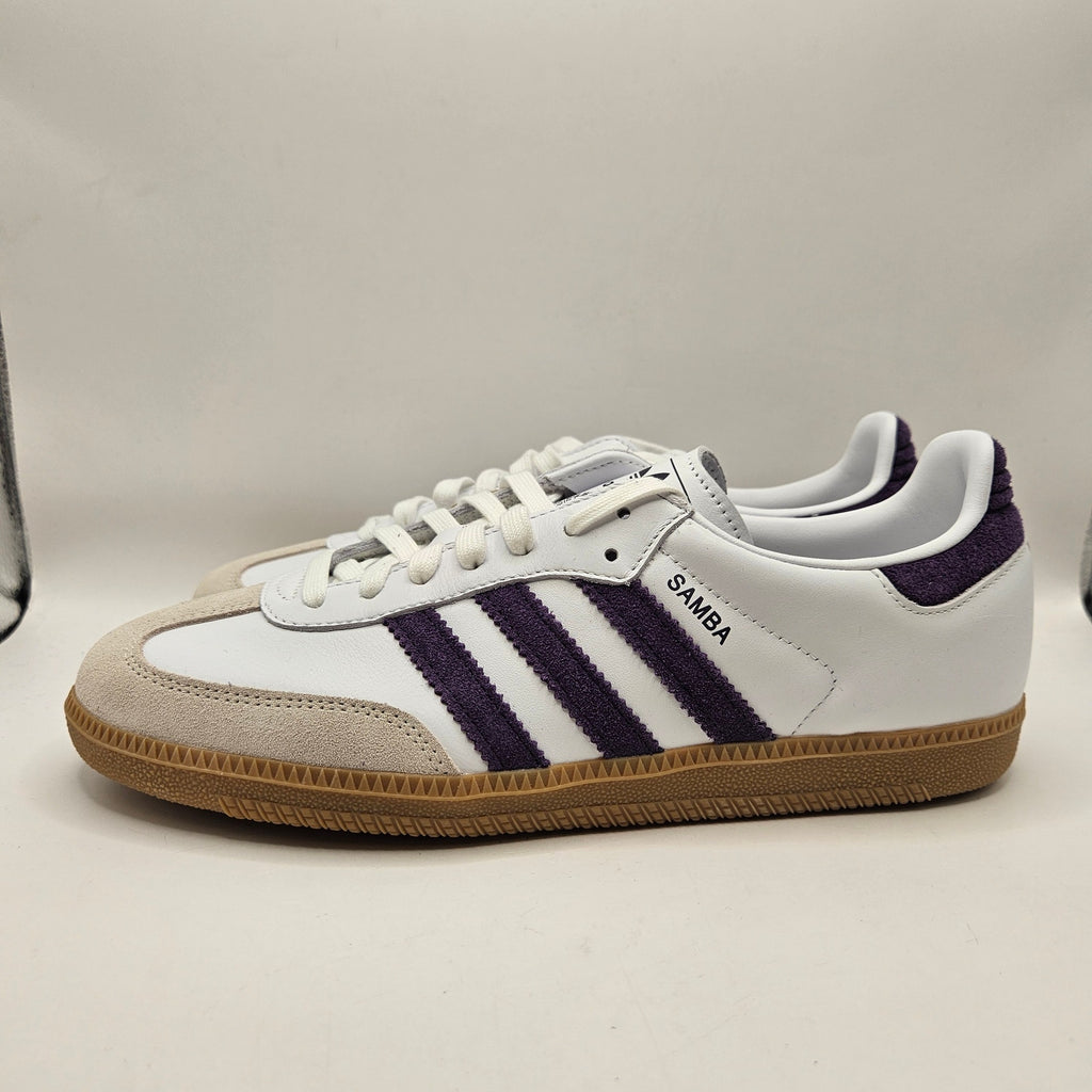 ADIDAS ORIGINALS WOMEN'S 10 SAMBA OG WHITE ALUMINA AURORA PLUM NWOB JS1392