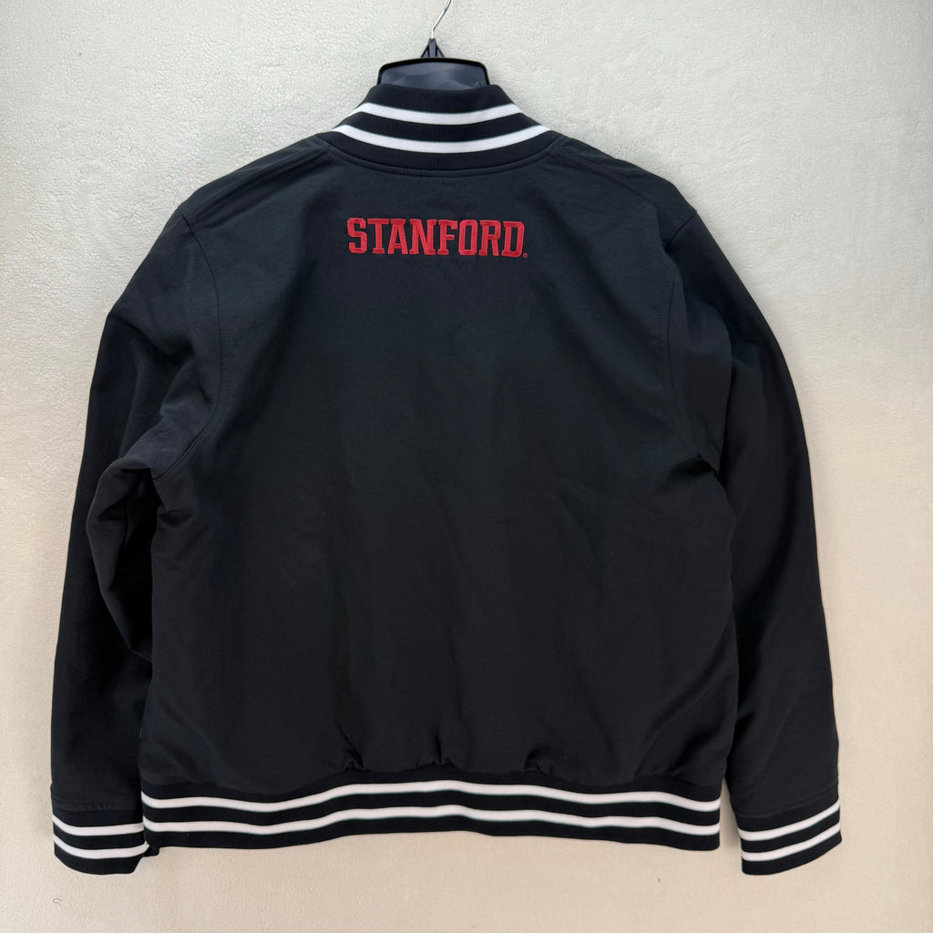 NIKE X STANFORD WOMEN'S LARGE FOOTBALL JACKET QUILTED FLEECE BLACK