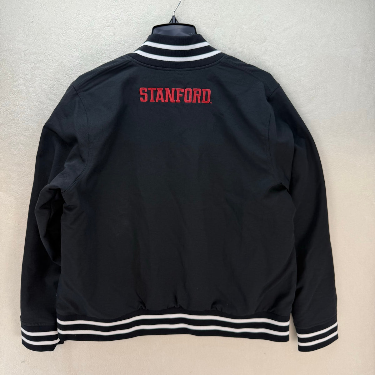NIKE X STANFORD WOMEN'S LARGE FOOTBALL JACKET QUILTED FLEECE BLACK