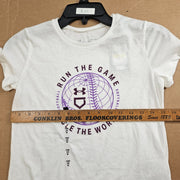LOT OF 3 - UA GIRLS MEDIUM GRAPHIC TSHIRT SOFTBALL GYMNASTICS LOGO NWT