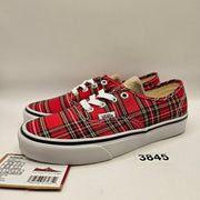 VANS WOMEN'S 6.5 AUTHENTIC LOW TOP SNEAKER PLAID RED NWOB