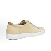 ECCO WOMEN'S 35 SOFT 7 STRAW YELLOW LEATHER LOW TOP SNEAKER FACTORY SECOND NIB