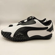 PUMA WOMEN'S 8.5 MOSTRO WHITE BLACK PERFORATED LEATHER LOW TOP SNEAKER