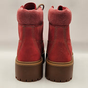 TIMBERLAND WOMEN'S 7 STONE STREET 6 IN WATERPROOF PLATFORM RED BOOTS TB0A2H3CET1