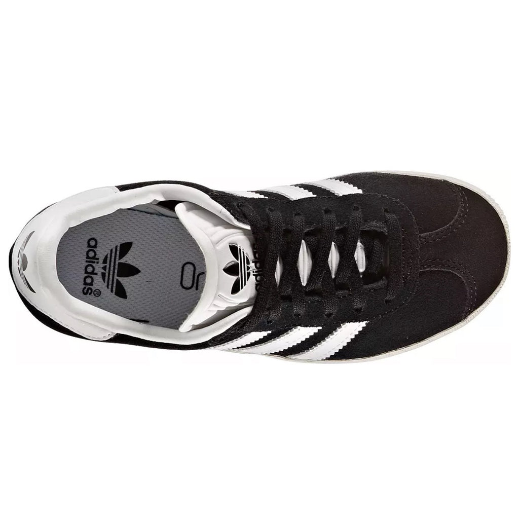 ADIDAS Original Kids' 7 CORE BLACK Gazelle Suede Black/White BB2502 NIB