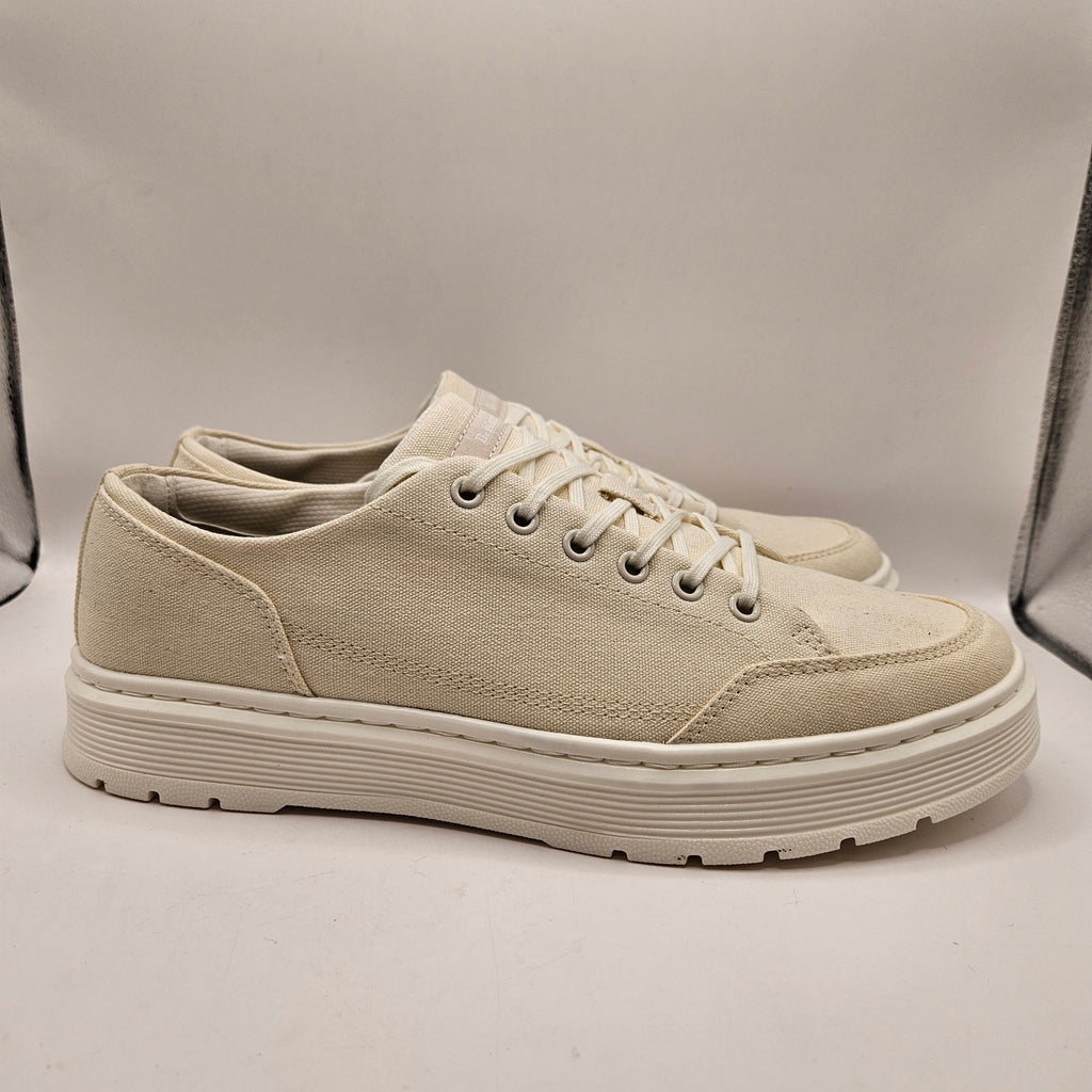 DR MARTENS MEN'S 11 BROOKLINE 6 EYE WHITE CANVAS SHOE OFF NWOB