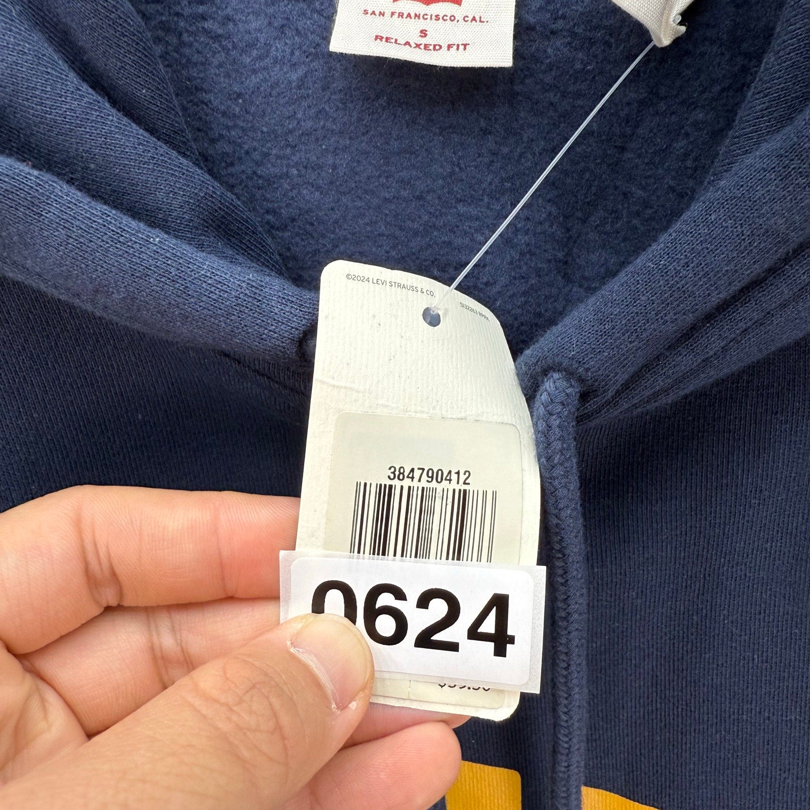LEVI'S MEN'S S BLUE FLEECE HOODIE SIMPLICITY STYLE WARM SOFT