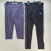 LOT OF 2 ADIDAS WOMEN'S MEDIUM ATHLETIC LEGGINGS CAPRI TIGHT