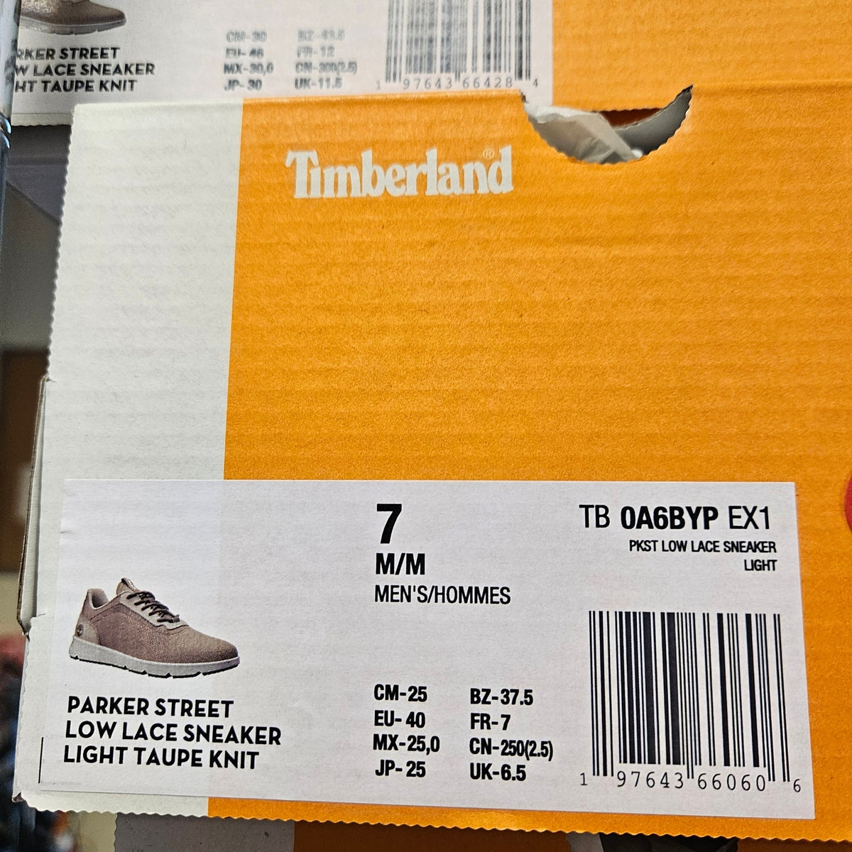 TIMBERLAND MEN'S 7 PARKER STREET LOW LACE UP SNEAKER LT TAUPE KNIT NIB