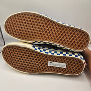 VANS MEN'S 11.5 SK8-HI CHECKERBOARD SIDEWALL CLASSIC BLUE SKATEBOARD NWOB