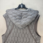 FREE PEOPLE WOMEN'S XLARGE GREY QUILTED LONG HOODED VEST
