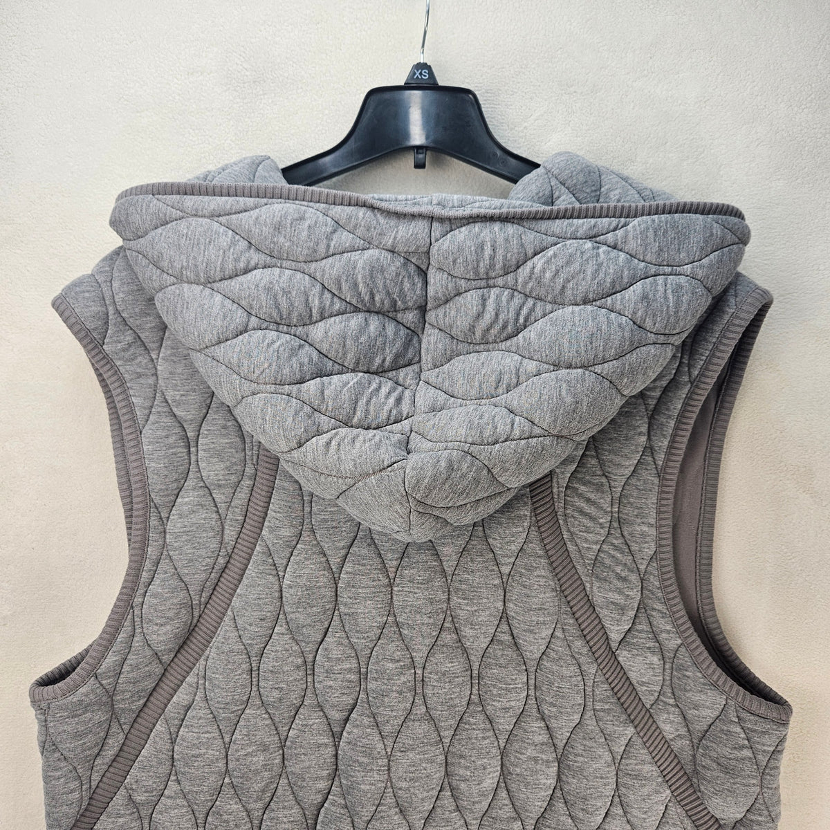 FREE PEOPLE WOMEN'S XLARGE GREY QUILTED LONG HOODED VEST