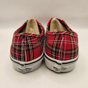 VANS WOMEN'S 6.5 AUTHENTIC LOW TOP SNEAKER PLAID RED NWOB
