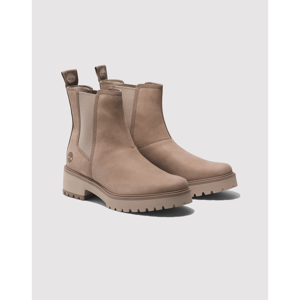 TIMBERLAND WOMEN'S 6.5 WIDE CARNABY COOL MID CHELSEA BOOT TAUPE GRAY NIB