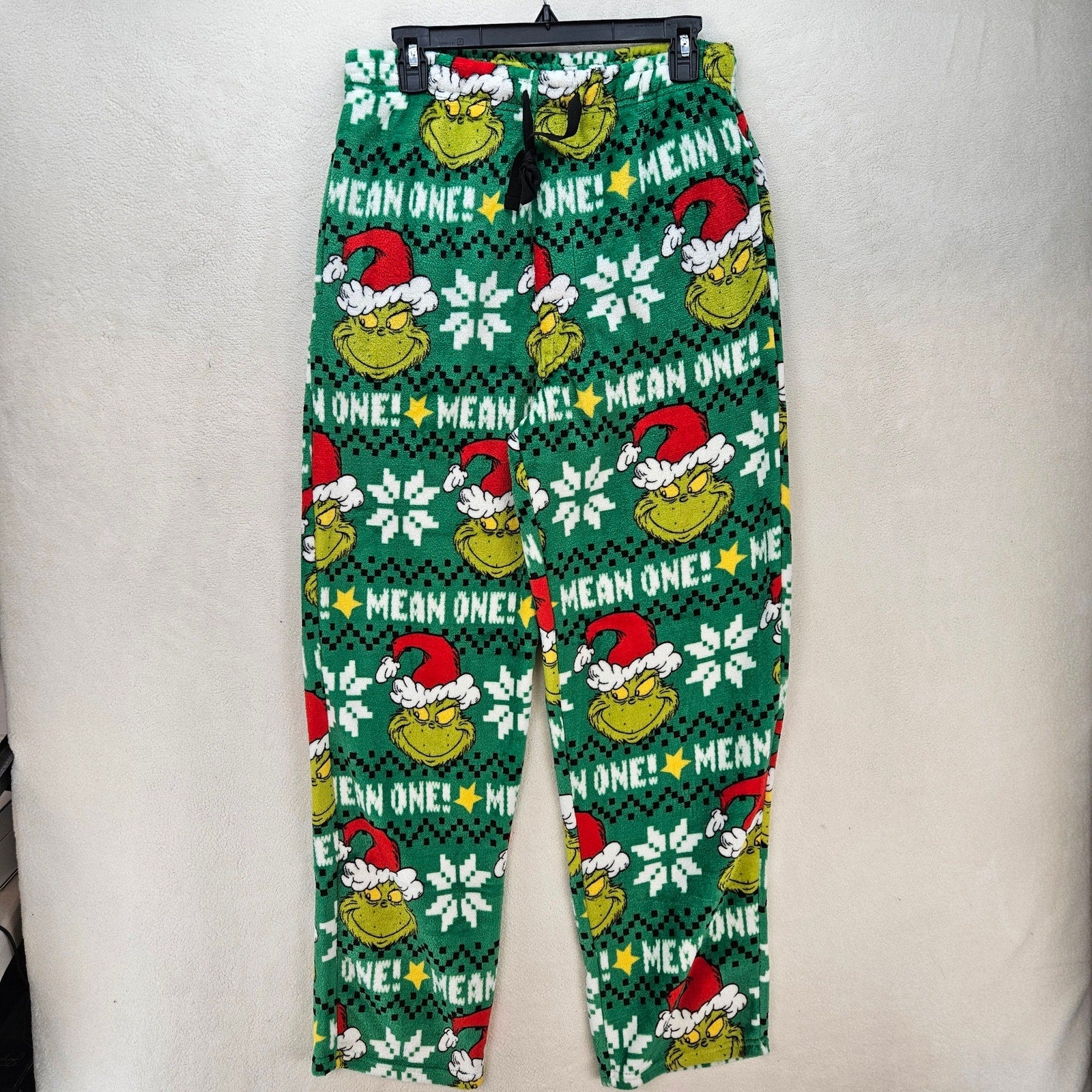 DR SEUSS X GRINCH CHRISTMAS SLEEPWEAR MEDIUM FLEECE PAJAMA PANTS GREEN NWOT