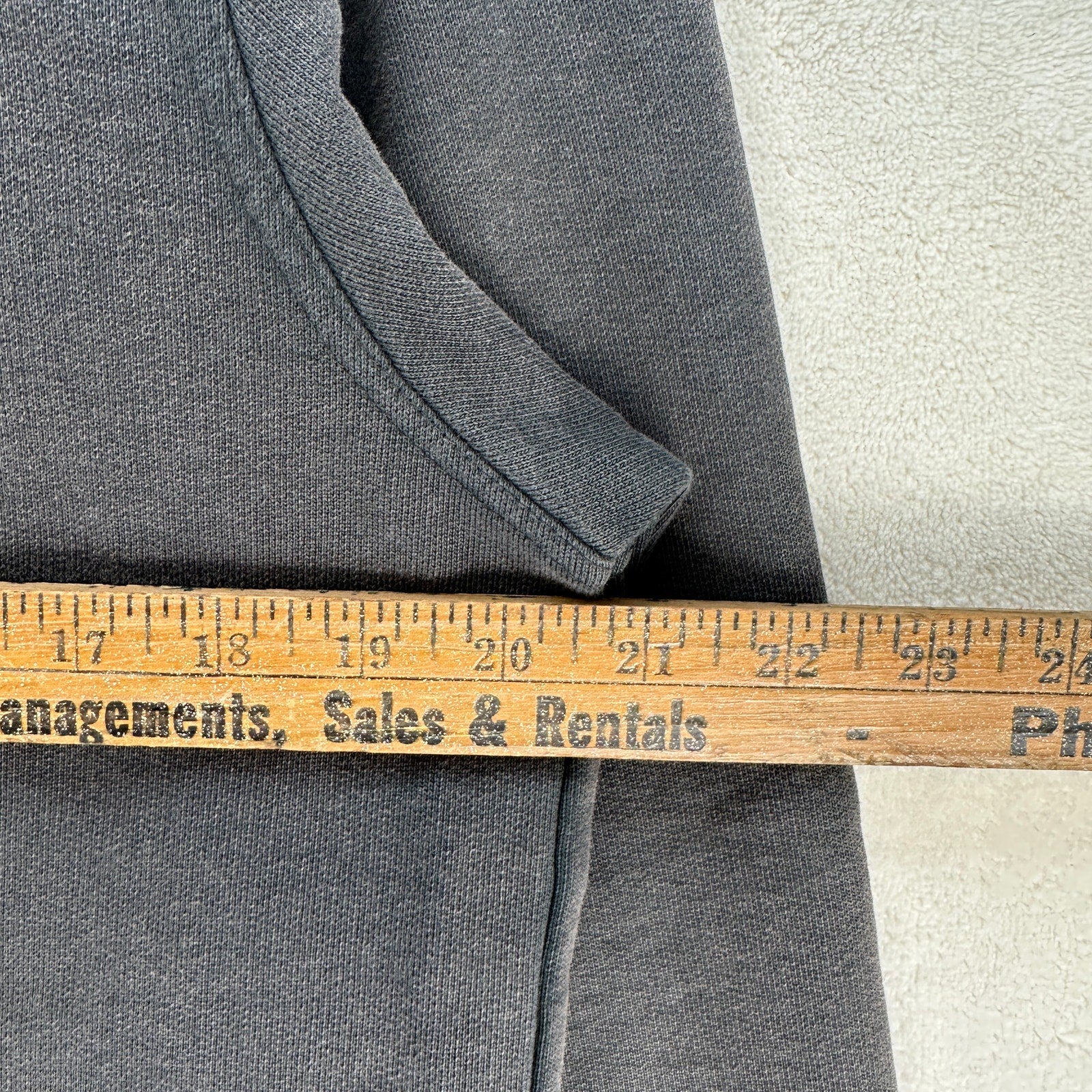 LUCKY BRAND X COLE HAUSER MEDIUM PATRIOT VINTAGE GREY HALF ZIP SWEATSHIRT
