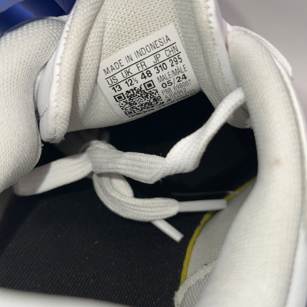 Adidas Courtblock Mens sz 13 Tennis Shoe IG6862 White/Black/Gray