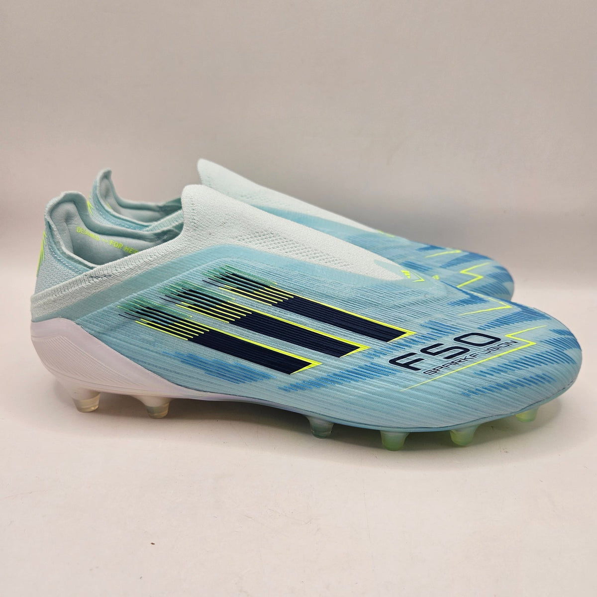 ADIDAS WOMEN'S 6.5 F50 SPARKFUSION LL ELITE FG/AG BLUE SOCCER CLEATS JQ1480