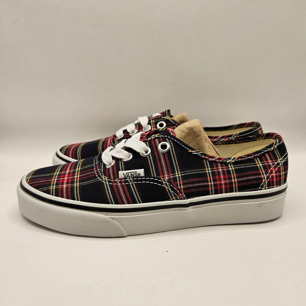 VANS WOMEN'S 6.5 AUTHENTIC LOW TOP SNEAKER PLAID NAVY NWOB VN000EGABX9