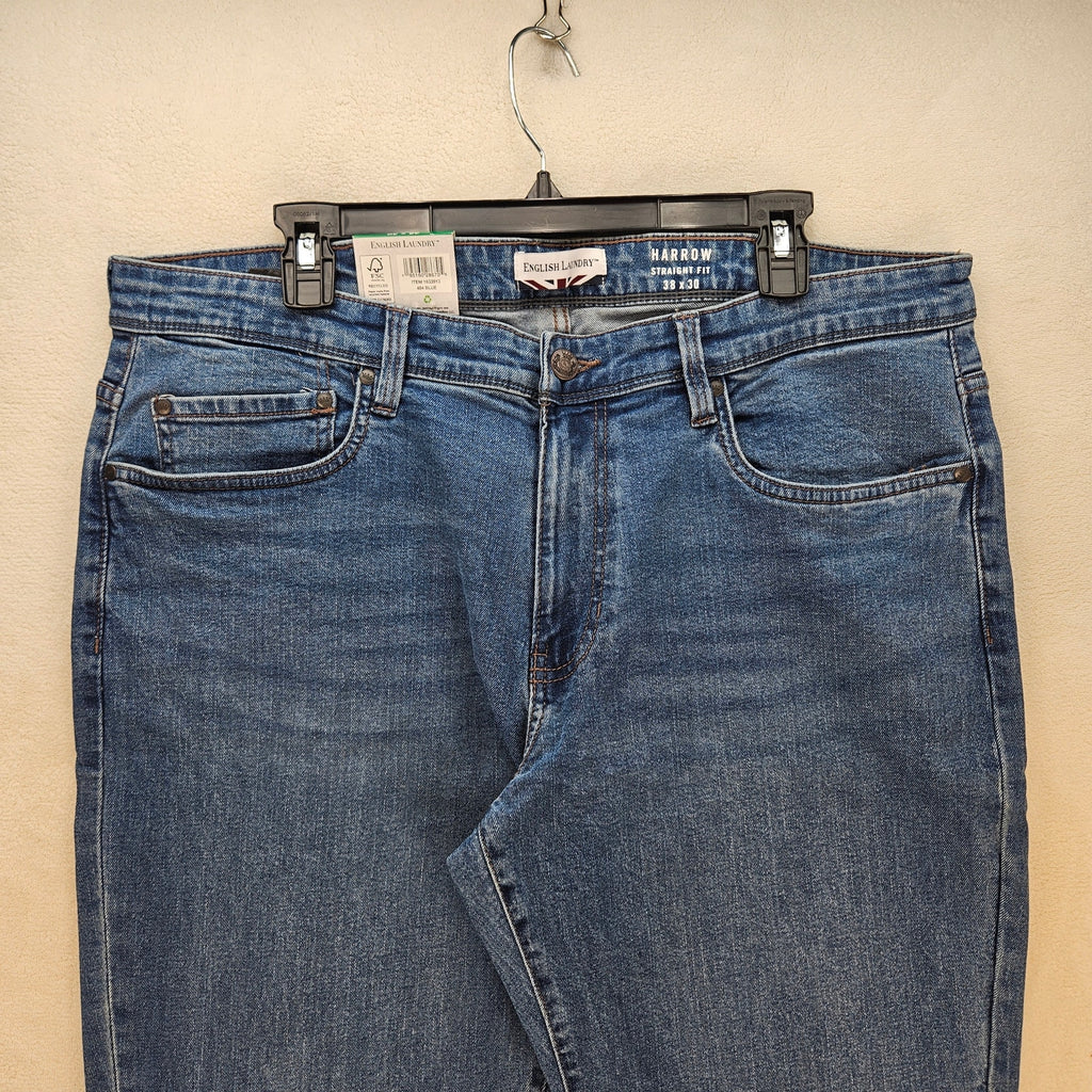 ENGLISH LAUNDRY MEN'S 38X30 SLIM STRAIGHT JEAN NWT MEDIUM WASH