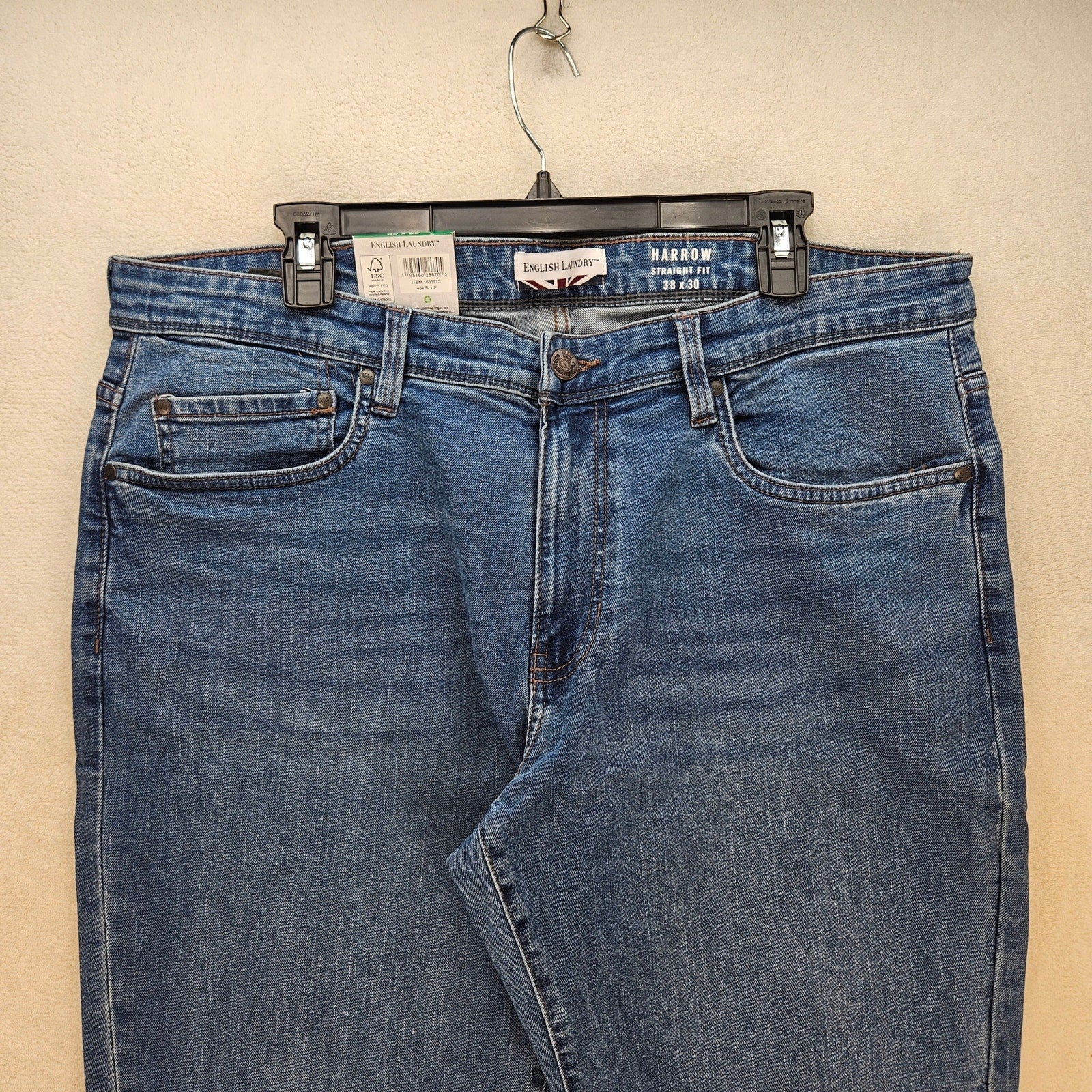 ENGLISH LAUNDRY MEN'S 38X30 SLIM STRAIGHT JEAN NWT MEDIUM WASH