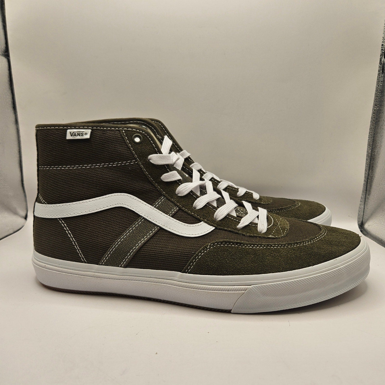 VANS MEN'S 13 CROCKETT HIGH DARK OLIVE TURE WHITE NWOB