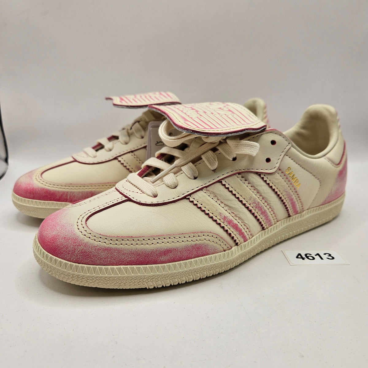 ADIDAS WOMEN'S 8.5 ORIGINALS SAMBA LT DISTRESSED PACK PINK CREAM WHITE JR5998