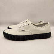VANS WOMEN'S 9 AUTHENTIC CREEPER CORE WHITE BLACK SOLE GRUNGE LOW TOP NWOB
