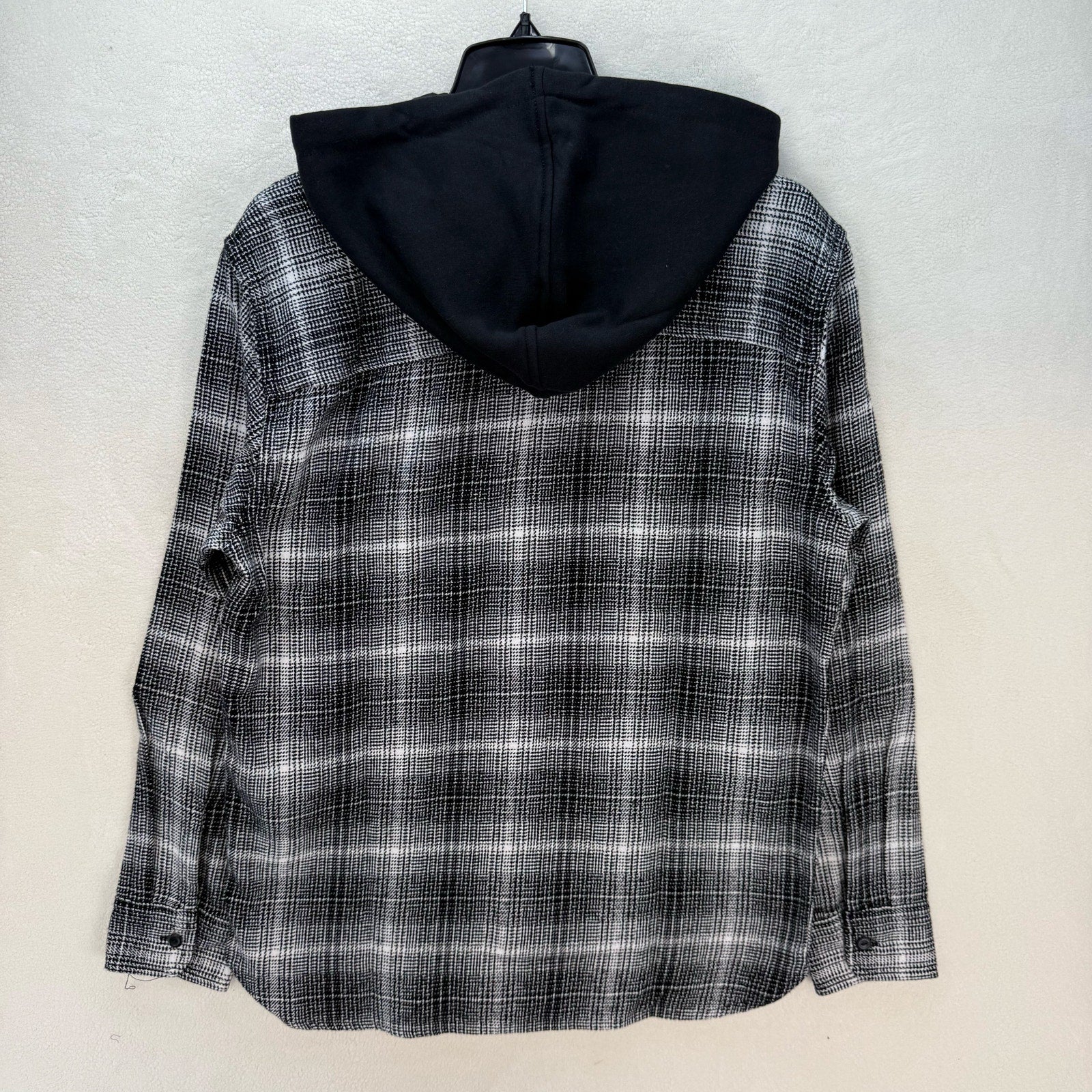 LEVI'S MEN'S SMALL HOODED WORKER SHIRT AMETRINE PLAID METEORITE