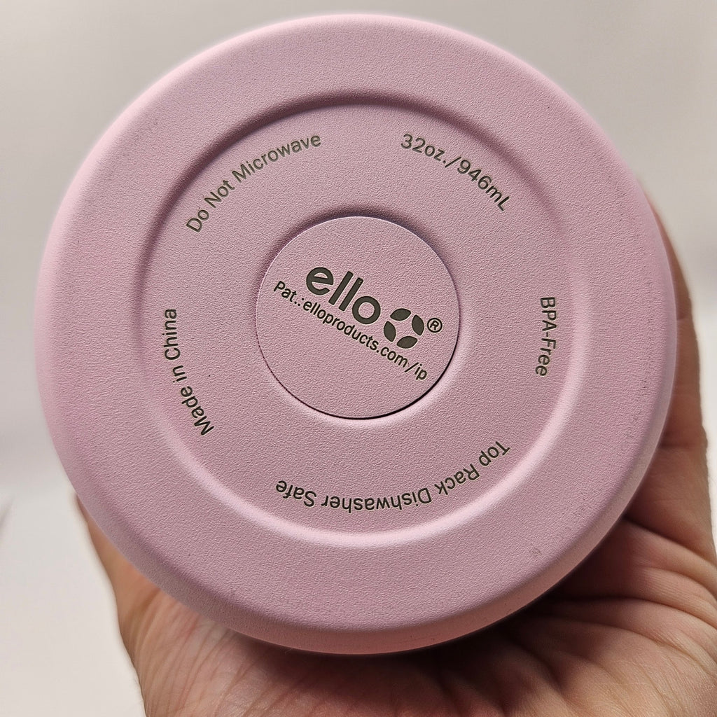 ELLO POP & FILL 32oz STAINLESS STEEL PINK WATER BOTTLE QUICK FILL TECHNOLOGY