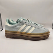ADIDAS ORIGINALS WOMEN'S 10 GAZELLE BOLD ASH GREEN OFF WHITE GUM JS3902 PLATFORM