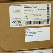 ECCO WOMEN'S 41 CLASSIC SNEAKER LIMESTONE/GRAVEL LEATHER SNEAKER NIB 21870361068