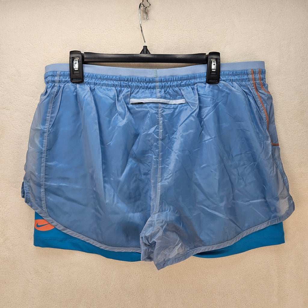 NIKE WOMEN'S XL 2 PIECE SHORT/LEGGING BLUE ELASTIC STRINGS