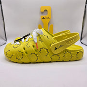 ADIDAS MEN'S 10 THE SIMPSONS ADILETTE CLOG YELLOW BLACK SANDAL HQ2580
