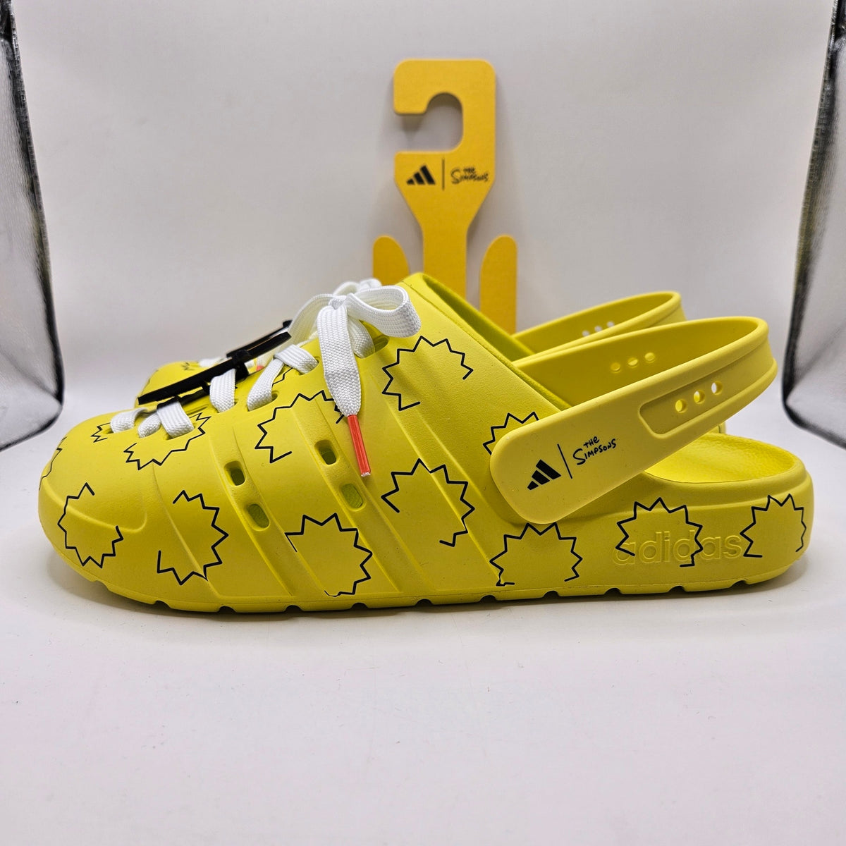 ADIDAS MEN'S 10 THE SIMPSONS ADILETTE CLOG YELLOW BLACK SANDAL HQ2580