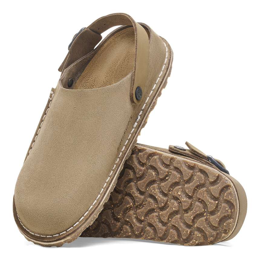 BIRKENSTOCK WOMEN'S 8 LUTRY PREMIUM SUEDE GRAY TAUPE 1025297 NARROW