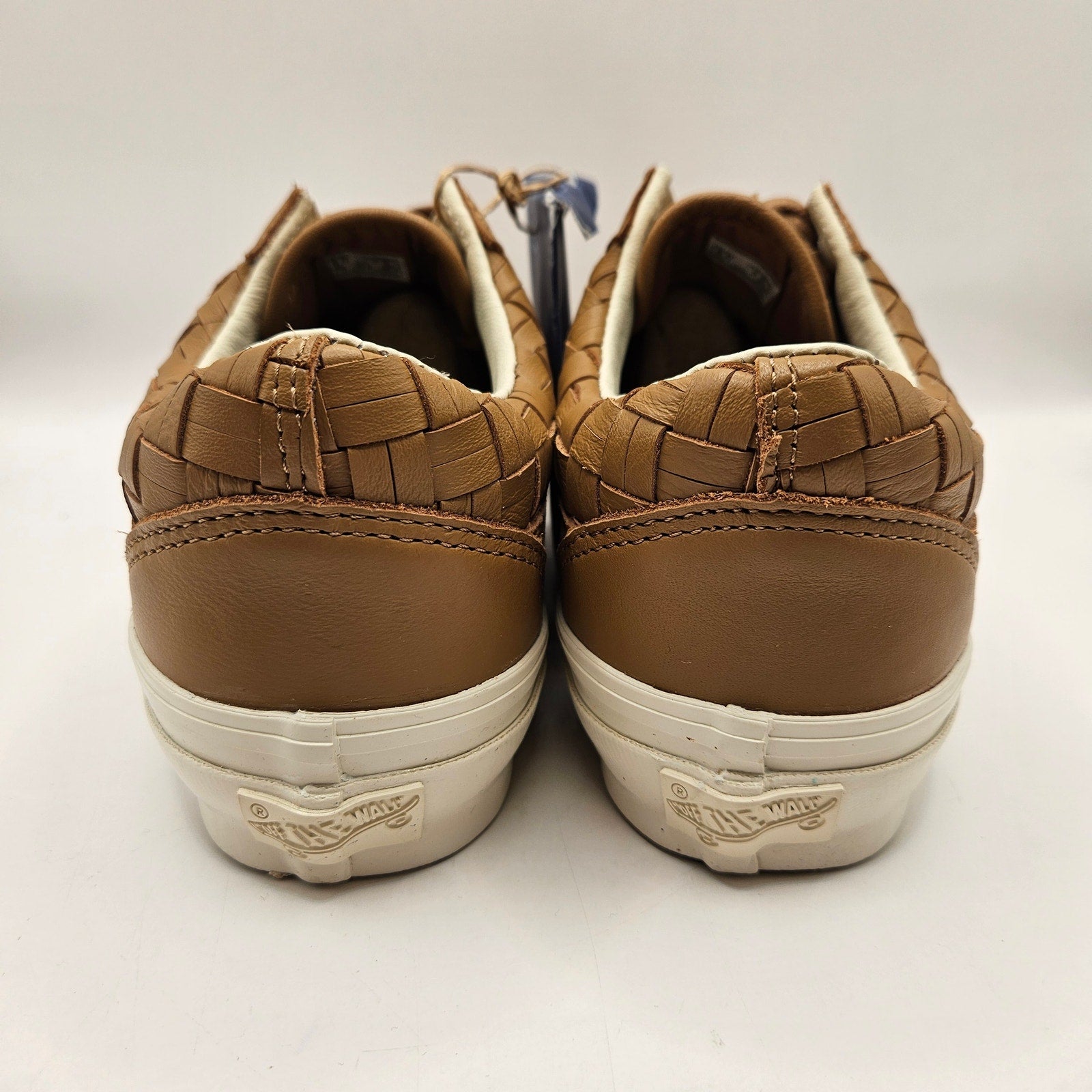 VANS M8 W9.5 OLD SKOOL WOVEN LEATHER BROWN TAN LOW TOP SNEAKER NWOB