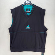 ADIDAS EQT MEN'S XL GOLF EQUIPMENT VEST BLACK GREEN JW9878 NWT V NECK