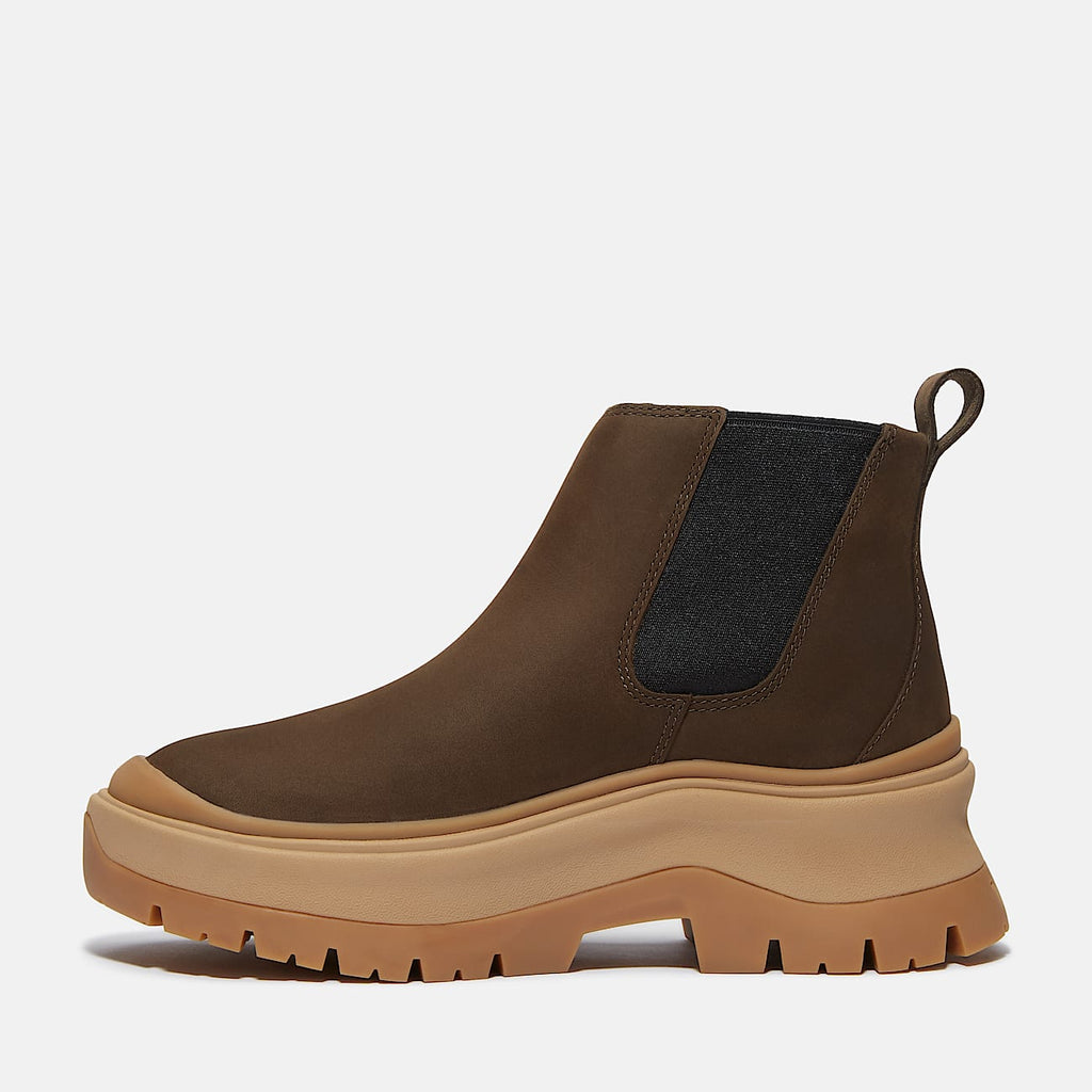 TIMBERLAND WOMEN'S 9.5 ROXIE LANE MID CHELSEA BOOT DK BROWN NUBUCK NIB