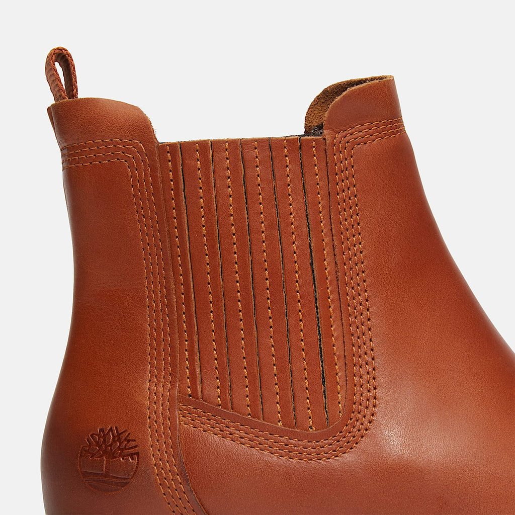 TIMBERLAND WOMEN'S 5.5 BRIMFIELD MID CHELSEA BOOT BROWN LEATHER NIB
