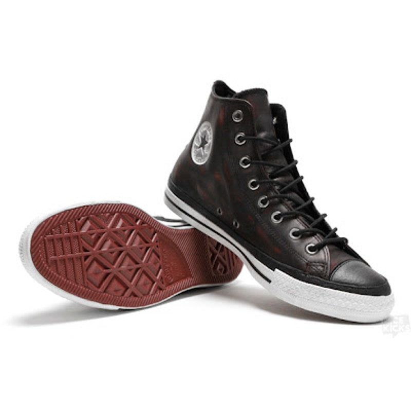 CONVERSE RARE M7.5 W9.5 CHUCK TAYLOR LEATHER HI BLACK CRANBERRY 125569C NWOB