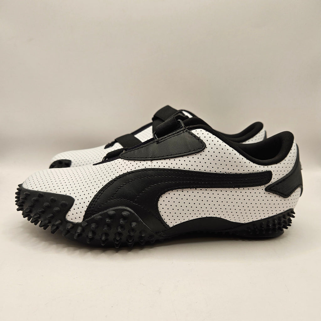 PUMA MOSTRO MEN'S 7 PERFORATED LEATHER PACK SNEAKERS WHITE BLACK 397331-01