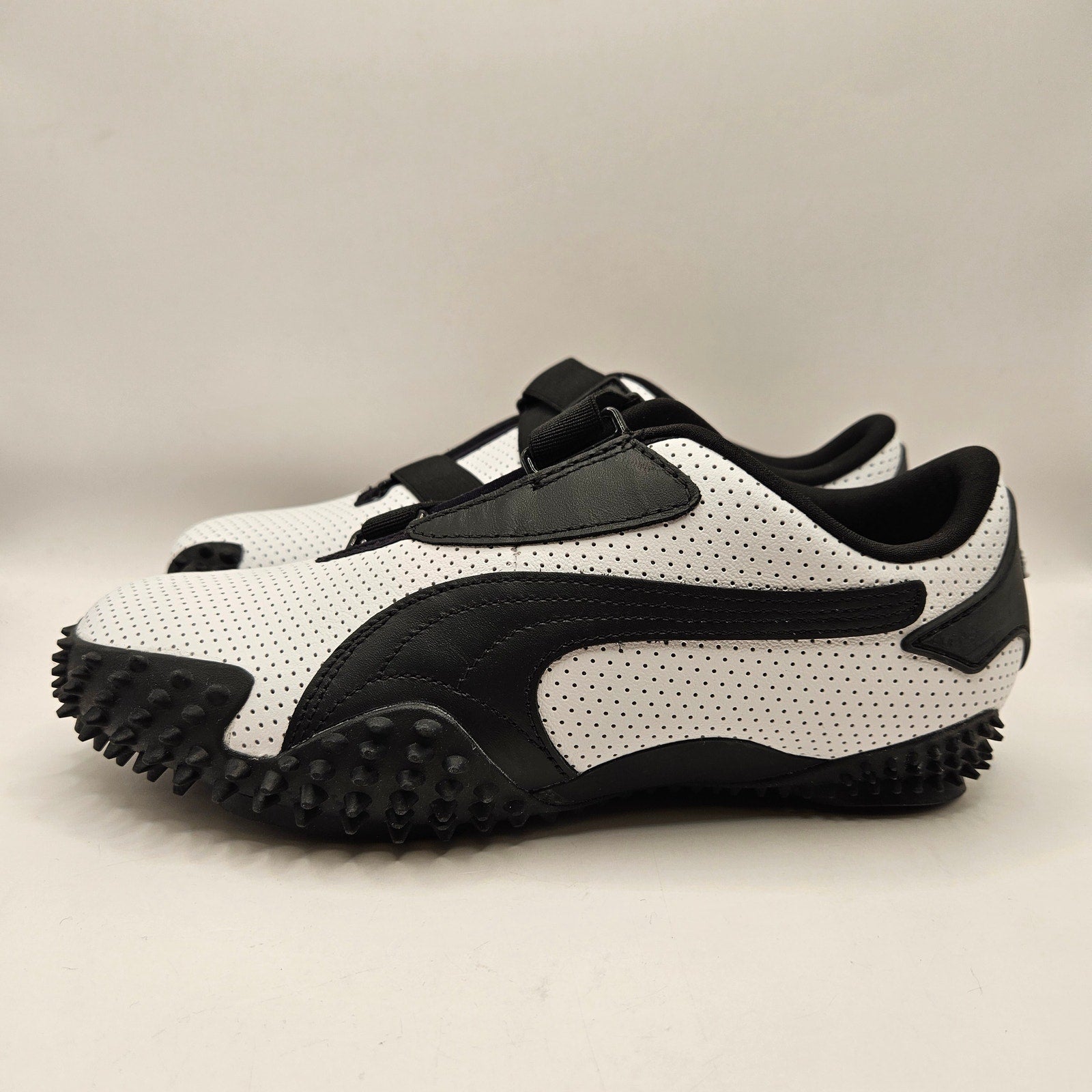 PUMA MOSTRO MEN'S 7 PERFORATED LEATHER PACK SNEAKERS WHITE BLACK 397331-01