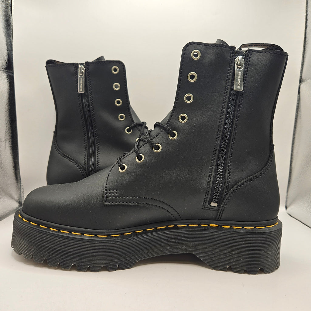 DR MARTENS MEN'S 12 JADON BLACK NAPPA LEATHER PLATFORM BOOTS NWOB